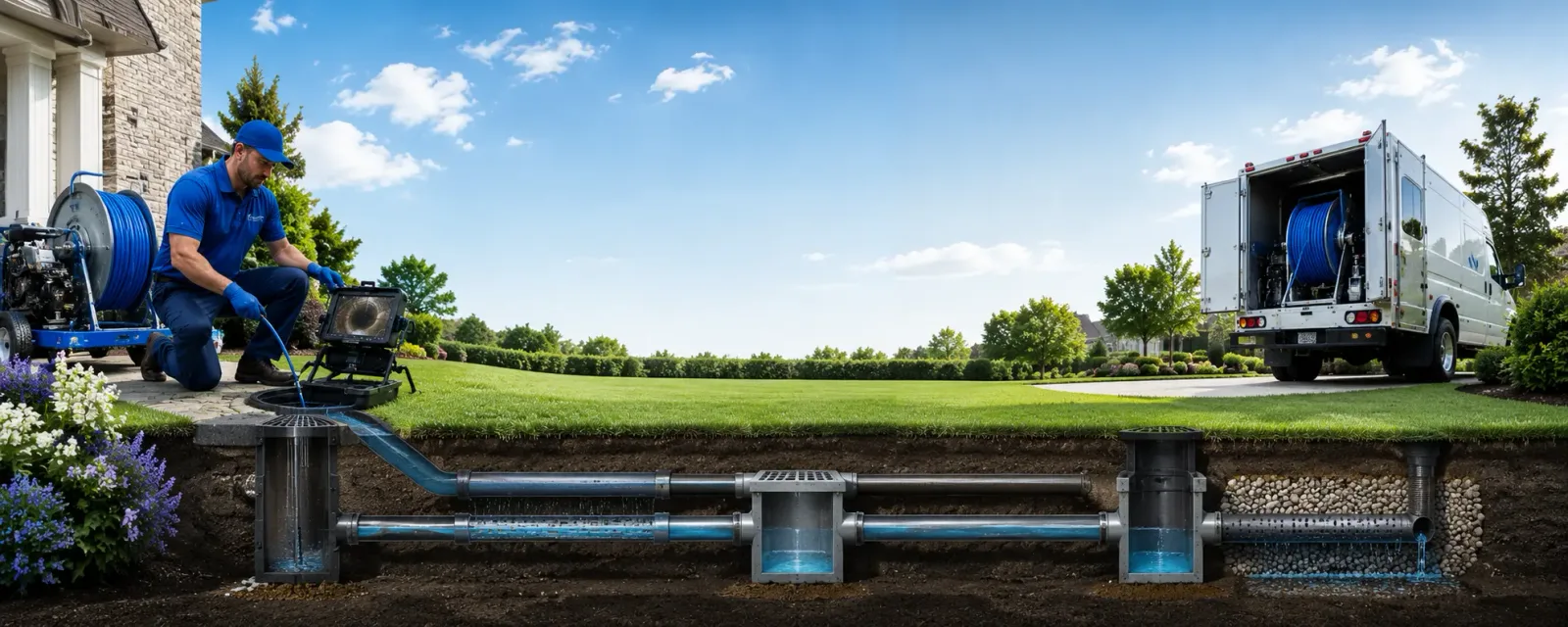 Outdoor drain cleaning information for Holbrook, NY